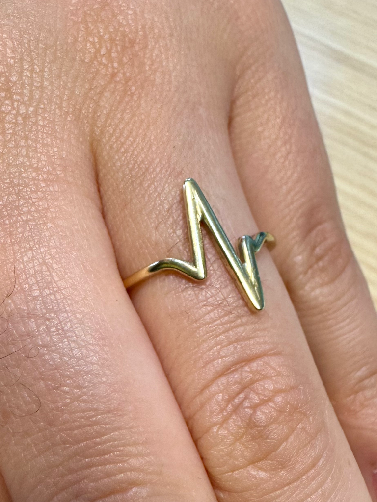 Anillo en oro 18K diseño signos vitales T.7