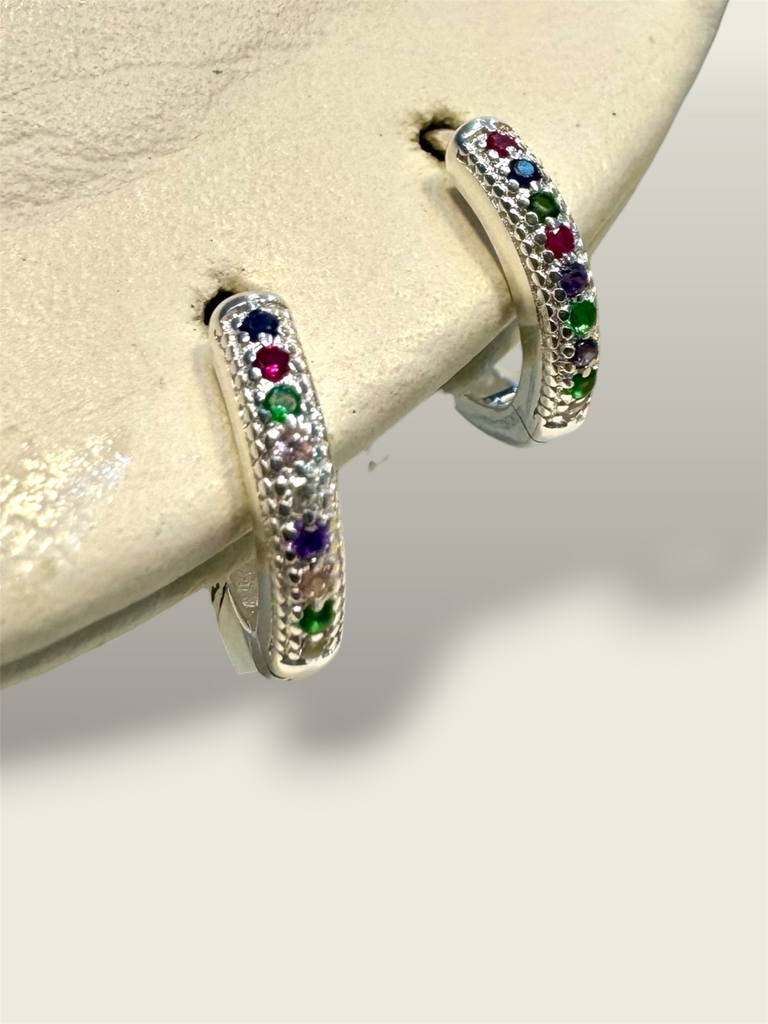 [A0273 AR] Candonga en Plata pequeña cierre de presión circones colores