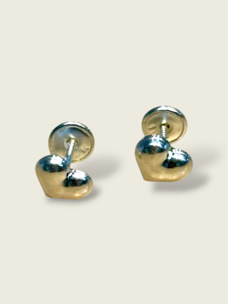 [A0278 AR] Topos en plata con broche de seguridad corazones gorditos