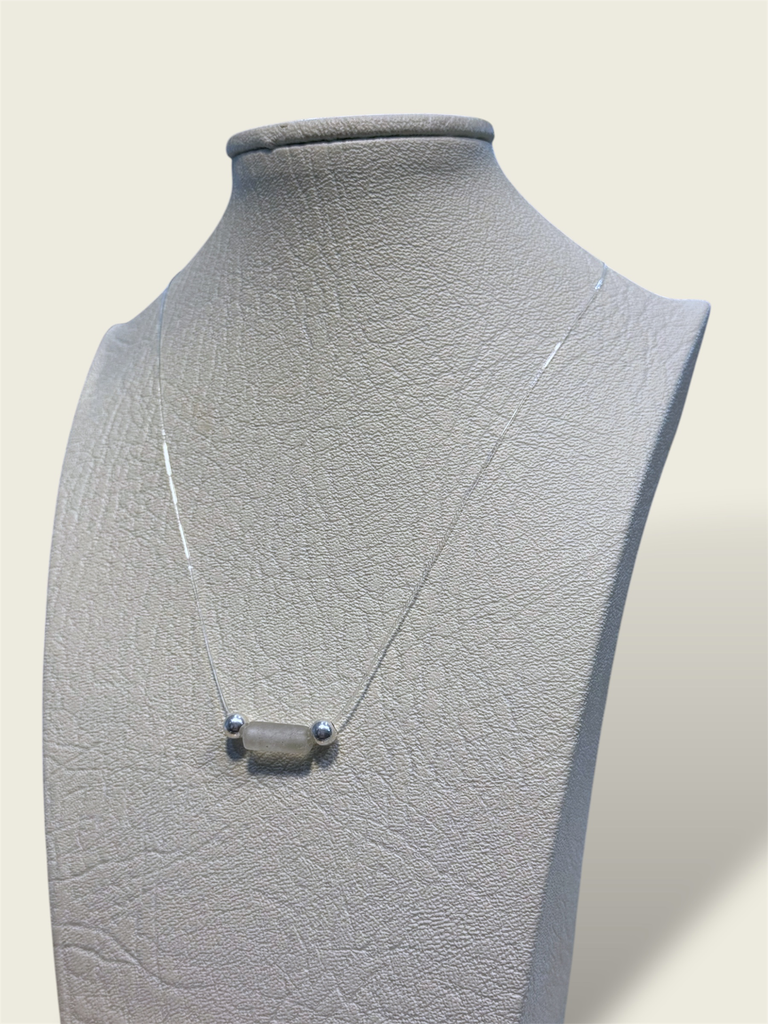 [A0209 CA] Gargantilla nylon con barril de cuarzo