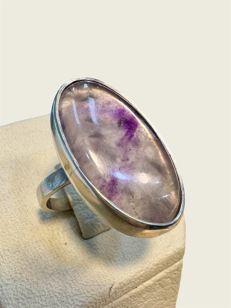 [A0203 AN] Anillo en plata co amatista ovalo grande T.11
