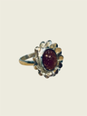 Anillo en plata con cabujón de lluvia de oro T.