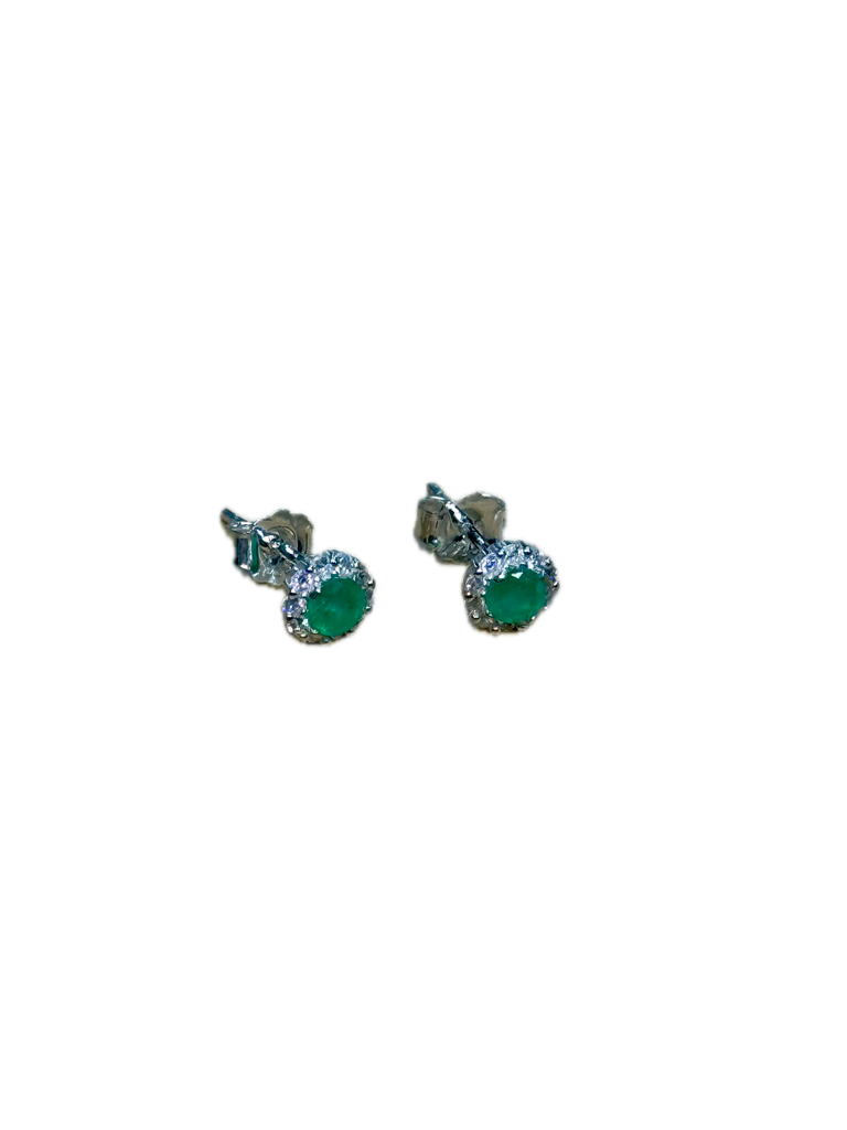 [A0361 AR] Topos en plata diseño marquesa con esmeralda